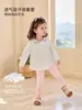 Nido Bear 26 Primavera/Verano Nuevos Leggings para Niña Colección de Primavera Pantalones de Algodón Puro para Niños con Lazo Pantalones Largos Elásticos para Niña