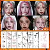 Pegatinas Faciales de Halloween de Alta Gama Transfronterizas de Alto Valor Monja Tatuajes de Cicatrices Coloridos Pegatinas de Atmósfera Calabaza de Terror