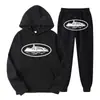 Sudadera con Estampado de Patrón de Prisión Demoníaca Clint419 Europeo y Americano Conjunto de Forro Polar para Hombre Venta al por Mayor Suelto Estilo Nuevo