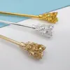 Horquilla de Flor de Aleación Estilo Chino Brote Antiguo DIY Accesorio para el Cabello Hanfu Accesorios para Horquillas Adorno para el Cabello Galvanizado