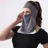 Mascarilla de Protección Solar de Verano Nueva Cara Completa Protección de Cuello Integrada Parasol Anti-UV Mascarilla Fresca Transpirable de Seda de Hielo para Mujer