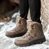 Anti-frio menos 40 graus Equipamento de viagem russo botas de neve masculinas de inverno antiderrapante anti-espessamento sapatos quentes botas de algodão Preto