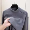 Suéter de Punto Autocalentable de Terciopelo Chuangde con Cuello Alto Bordado Estilo Coreano de Invierno Grueso para Hombre