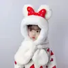 Gorro y bufanda para niños, gorro de una pieza, invierno, con felpa, extra grueso, gorro con protección para orejas de bebé, niño, niña, a prueba de viento, conjunto de dos piezas, moderno