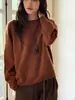 Suéter cardigan de punto redondo/cuello en V cepillado de seda-cachemira-lana para mujer, 26 tops de punto coloridos otoño-invierno