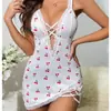 Pijama Nuevo de Gama Alta, Vestido Sexy de Tirantes de Longitud Media para Verano, Lencería Sexy, Conjunto Seductivo de Ropa para el Hogar para Mujer