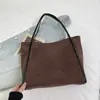 Bolso de Axila de Gran Capacidad Retro para Mujer 2025 Nuevo Bolso Tote de Gamuza Color Sólido Bolso de Hombro Casual para Viajes