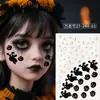 Adesivos Faciais de Halloween com Diamantes, Adesivos de Maquiagem Especiais em Formato de Aranha e Caveira, Cosplay Escuro Laranja Preto com Adesivos Adesivos