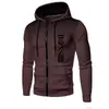Suéter casual com capuz estampado para homens outono e inverno com forro de fleece com zíper pullover moletom com capuz em estoque