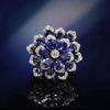 TikTok Nuevo Collar de Set de Flores Eternas Colgante de Lujo Azul Real Aretes de Corindón Rojo Anillo Tesoro Color Esmeralda