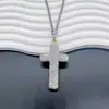 Collar Colgante de Ornamentos Religiosos Hip-Hop Nuevos Transfronterizos Europeos y Americanos Decoración para Colgar en el Interior del Coche Cruz Incrustada de Diamantes