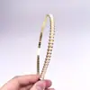 Diadema de Perlas Doradas y Plateadas Accesorios para el Cabello de Novia Flequillo Moda Simple Europea y Americana Diadema Trenzada Cadena Tocados Venta al por Mayor Cabello Suelto