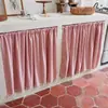 Cortina de gabinete pastoral estilo francés, cortina divisoria de cocina, cortina pequeña decorativa para casa de huéspedes, cortina de puerta para uso doméstico sin perforaciones