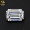 Joyería de corte esmeralda recto rectangular de moissanita DF de forma especial con incrustaciones de piedra con micro incrustaciones de piedra desnuda de Mosan.