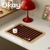 Tapete Impermeable y a Prueba de Aceite de Cuero Rayado Estilo Coreano, Tapete Protector de Mesa de Comedor de Gama Alta Aislante del Calor y Antideslizante, Tapete de Comedor para Restaurante Occidental