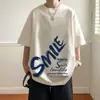 Camiseta de Algodão Puro Manga Curta para Homens Verão 2026 Novo Design Casual Solta Meia Manga Camiseta Top da Moda Masculino