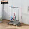 Estante Móvil para Mopa de Acero Inoxidable Almacenamiento de Baño Drenaje Utensilios Estante para Mopas Extraíble Montado en Pared De Pie