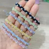 Nuevo Estilo Fresco y Sencillo Trenzado Hecho a Mano con Perlas para el Cabello, Banda Elástica Pequeña de Alta Elasticidad y Duradera, Cuerda para el Cabello de Estilo Bosque para Mujeres, Anillo Elástico para Cola de Caballo