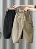 7826 Roupas Infantis Calças para Meninos Primavera e Outono 2026 Novo Estilo Calças Cargo Infantis Primavera Elegantes Outono Calças Longas para Meninos