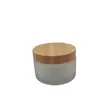 Botella de Vidrio Esmerilado para Crema de 200 ml, Botella para Crema Facial, Botella de Vidrio para Crema con Tapa de Madera de Bambú, Junta de Corcho, Botella Secundaria
