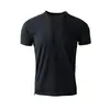 Toque sedoso e fresco, corte tridimensional, nova camiseta esportiva de verão leve, respirável, para atividades ao ar livre, secagem rápida, gola redonda, manga curta, respirável, para homens