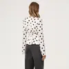 Blusas de Mujer de Lunares Modernas y Elegantes, Camisetas tipo Cárdigan Sexy de Cuello V Fruncidas Ajustadas al Cuerpo al por Mayor
