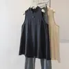 Nuevo top sin mangas elegante para mujer talla grande, estilo coreano, hecho de algodón y lino aptos para la piel, diseñado para la comodidad, corte holgado y un efecto adelgazante.