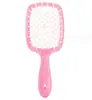 Peine de peinado esponjoso con espejo cruzado, peine de malla, peine para el cabello, peine de plástico, peine de masaje, peine hueco de doble propósito húmedo y seco