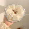 Goma para el pelo de encaje de ballet de doble capa estilo francés Cuerda para el pelo grande de doble capa hueca estilo coreano para mujeres