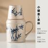 Porcelana Branca de Dehua Estilo Antigo Pequeno Termos Bule Cerâmico Isolado com Tampa de Madeira, Adequado para Uso no Escritório e em Casa, Conjunto de Canecas para Preparo de Chá, Personalizável