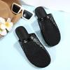 Sandalias Únicas de Malla Hueca Tejida para Mujer Primavera/Verano 2026 Nuevas Sandalias Planas Transpirables de Punta Cerrada de Moda Europea y Americana para Mujer