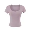 Camiseta de Manga Corta Ajustada Estilo Americano Verano Kardashian Cuello Redondo Bajo Camiseta Básica para Mujer