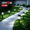 Luz de Estaca de Suelo Impermeable de Acero Inoxidable para Exteriores Transfronteriza, Luz Marcadora Redonda, Luz Solar LED para Césped de Camino de Jardín