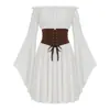 Vestido Medieval Renacentista con Mangas de Campana Descubiertas y Falda Ajustada a la Cintura, Disfraz de Escenario para Cosplay de Halloween