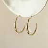 Brincos de Corpo Inteiro em Prata Esterlina 925 para Mulheres Europeus Americanos Simples Redondos Temperamento Fashionável Argolas Lisas Argolas de Orelha Versáteis Ornamentos de Orelha Atacado