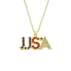 AliExpress Nuevos Accesorios Explosivos Hip Hop Europeo y Americano hiphop Punk para Hombre Collar con Colgante de Letra Completa de Diamante USA