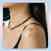 Pegatinas de Tatuaje de Flores Coloridas Impermeables y a Prueba de Sudor Larga Duración Estilo Ins Femenino Pintado a Mano Pequeño Fresco Brazo Clavícula Pecho Nicho