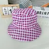 Sombrero de Cubo de Primavera para Mujeres Mayores, Sombrero de Sol a Cuadros para Exteriores para Madres de Mediana Edad y Mayores, Sombrero de Pescador de Ala Pequeña, Sombrero de Protección Solar para Abuelas