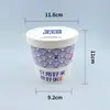 Caixa de Embalagem para Tigela Descartável de Papel Kraft para Mingau, Tigela de Papel com Tampa, Recipiente Espesso para Sobremesa, Tigela Redonda para Levar Sopa para Uso Comercial