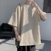Verão 2024 plus size masculino textura textura camiseta manga curta masculino ins maré jacquard solto meia manga T uma loja