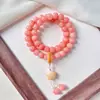Pulsera Bodhi Polvo Flor de Durazno 108 Cuentas Budistas para Mujer Pulsera de Múltiples Vueltas Bodhi de Mano Círculo Único Venta al por Mayor