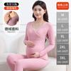 Conjunto de Ropa de Otoño para Maternidad, Capa Base Térmica con Almohadillas en el Pecho, Pijama de Lactancia Postparto con Volantes para el Embarazo