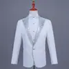 Colarinho de Terno Masculino Strass Terno Terno Apresentador Banquete Coro Vestido Danxi Palco Âncora Vestido de Performance