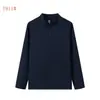Nueva sudadera de alta calidad de algodón para otoño para hombre, cuello alto, media cremallera, manga larga, color liso, casual de negocios, simple, adecuada para el uso diario y el trabajo