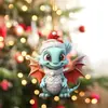 Amazon Venta Caliente Transfronteriza Adornos Planos de Acrílico Navideños Decoraciones para Árbol de Navidad Dinosaurio Navideño
