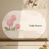 Tapete de piso de lama de diatomáceas para banheiro de tulipa porta de banheiro absorvente secagem rápida para idosos mulheres grávidas tapete de piso antiderrapante casa