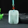 Collar Colgante de Jade Verde Tianshan Natural de la Paz, Jade de Seda Dorada de Xinjiang, Jade de Color Esmeralda, Collar con Colgante de Jade de Seda Dorada