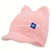 Chapéus de Lã para Outono e Inverno, Chapéus com Proteção para Orelhas, Chapéus de Tricô Quentes para Mulheres Europeias e Americanas, Chapéus Simples com Logo de Floco de Neve, Chapéus Lei Feng