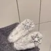 Outono e Inverno Ano Novo Natal Strass Floco de Neve Cinza Pelúcia Grampo de Cabelo Alta Qualidade Franja Lateral Clipe para Cabelo Quebrado Acessório de Cabeça para Mulheres