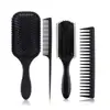 Masteri Peine de Masaje con Cojín de Aire Transfronterizo Peine de Dientes Grandes Set de 4 Piezas de Púa de Pelo de Dientes Anchos Peine de Cola Puntiaguda para el Cabello